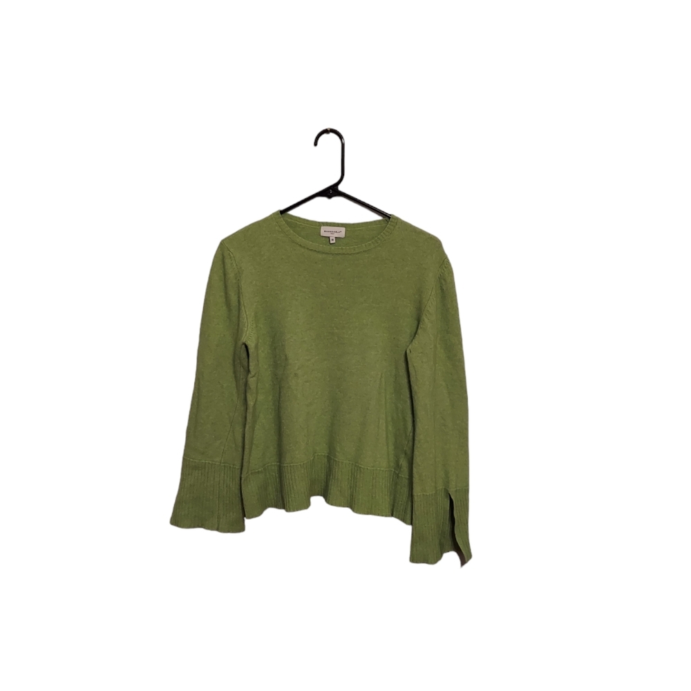 Old Money Sweater Preppy M Green Cashmere Wool Office Career Granola Cabincore